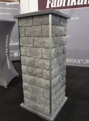 Standsäule Granit 1m - mit Eckschiene Aluminium matt